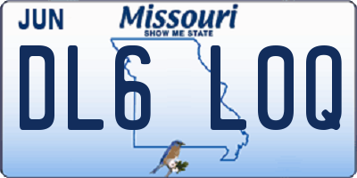 MO license plate DL6L0Q