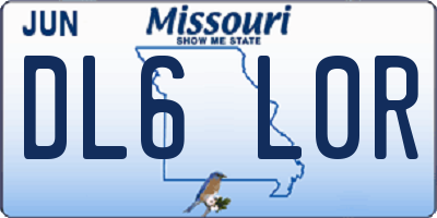 MO license plate DL6L0R