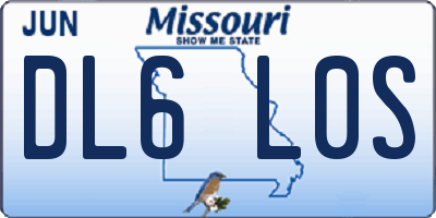 MO license plate DL6L0S