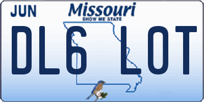 MO license plate DL6L0T