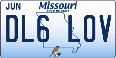MO license plate DL6L0V