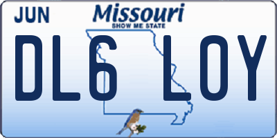 MO license plate DL6L0Y