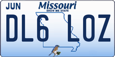 MO license plate DL6L0Z
