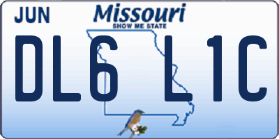 MO license plate DL6L1C