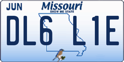 MO license plate DL6L1E