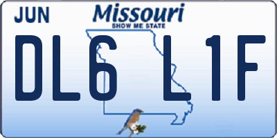 MO license plate DL6L1F