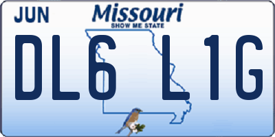 MO license plate DL6L1G