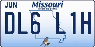 MO license plate DL6L1H