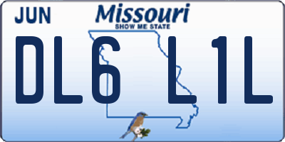 MO license plate DL6L1L