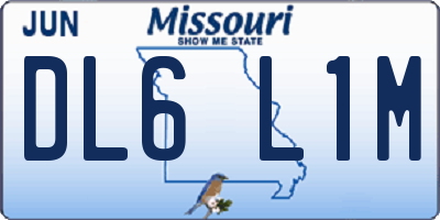MO license plate DL6L1M