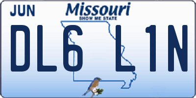 MO license plate DL6L1N