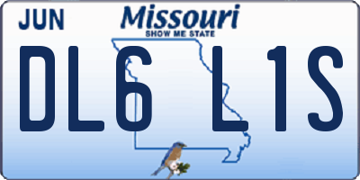 MO license plate DL6L1S