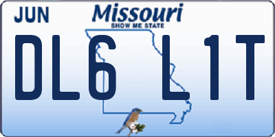 MO license plate DL6L1T
