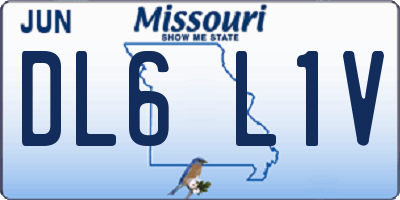 MO license plate DL6L1V