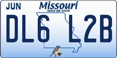 MO license plate DL6L2B