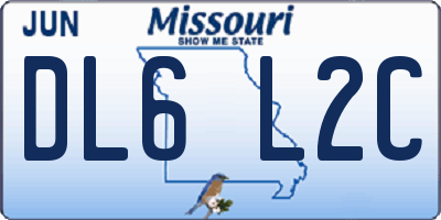 MO license plate DL6L2C