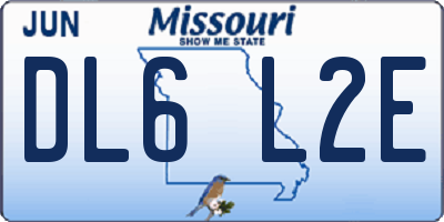MO license plate DL6L2E