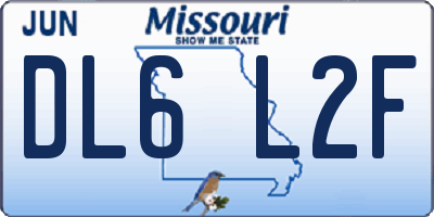 MO license plate DL6L2F