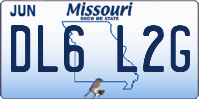 MO license plate DL6L2G