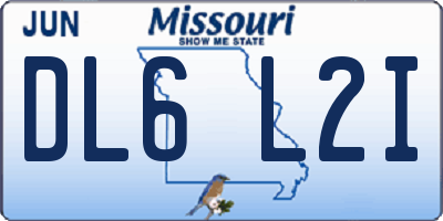 MO license plate DL6L2I
