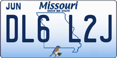 MO license plate DL6L2J