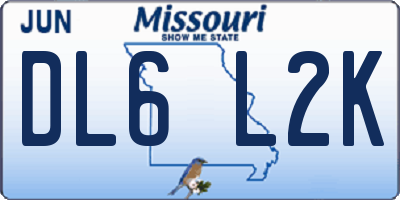 MO license plate DL6L2K