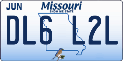 MO license plate DL6L2L
