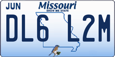 MO license plate DL6L2M
