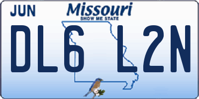 MO license plate DL6L2N