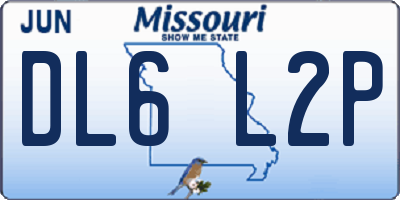 MO license plate DL6L2P