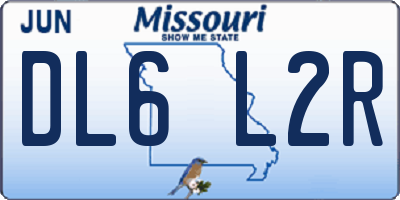 MO license plate DL6L2R
