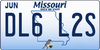 MO license plate DL6L2S