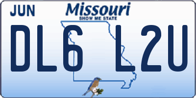 MO license plate DL6L2U