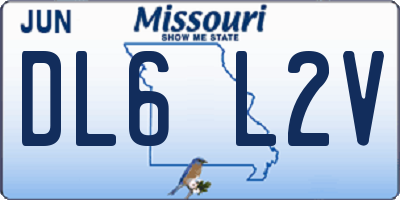 MO license plate DL6L2V
