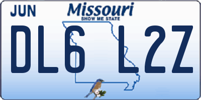 MO license plate DL6L2Z