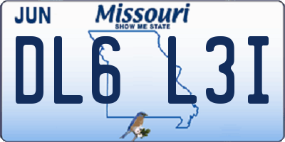 MO license plate DL6L3I