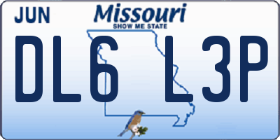 MO license plate DL6L3P