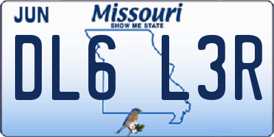 MO license plate DL6L3R