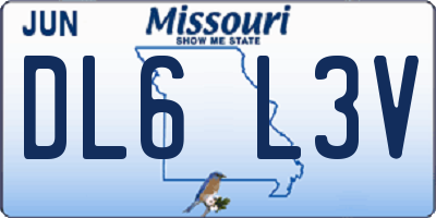 MO license plate DL6L3V