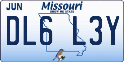 MO license plate DL6L3Y