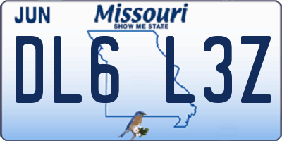 MO license plate DL6L3Z