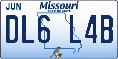 MO license plate DL6L4B
