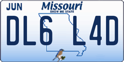 MO license plate DL6L4D
