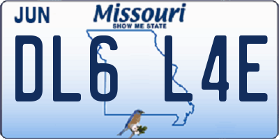 MO license plate DL6L4E