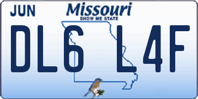 MO license plate DL6L4F