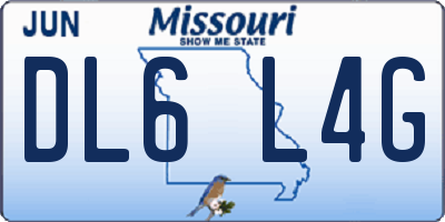 MO license plate DL6L4G
