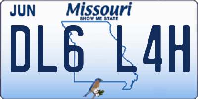 MO license plate DL6L4H