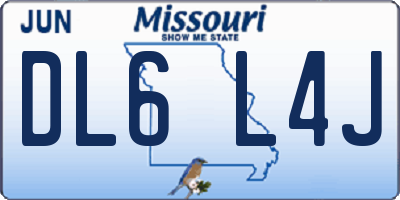 MO license plate DL6L4J