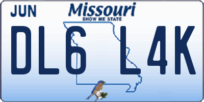 MO license plate DL6L4K