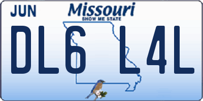 MO license plate DL6L4L